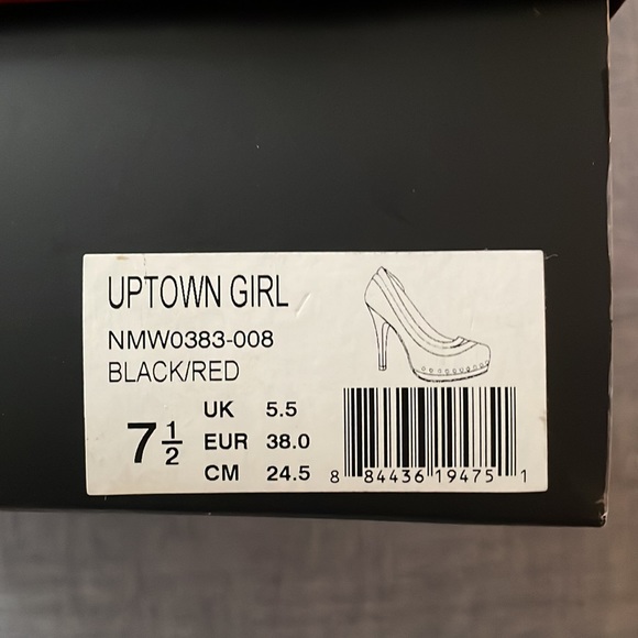 Naughty Monkey Uptown Girl Red and Black Heels - Picture 4 of 8